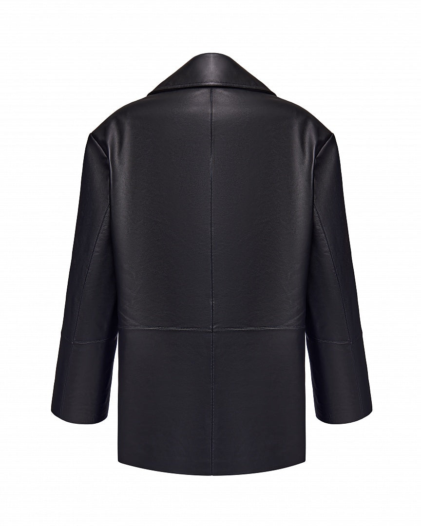 Arapkhanovi leather oversized jacket
