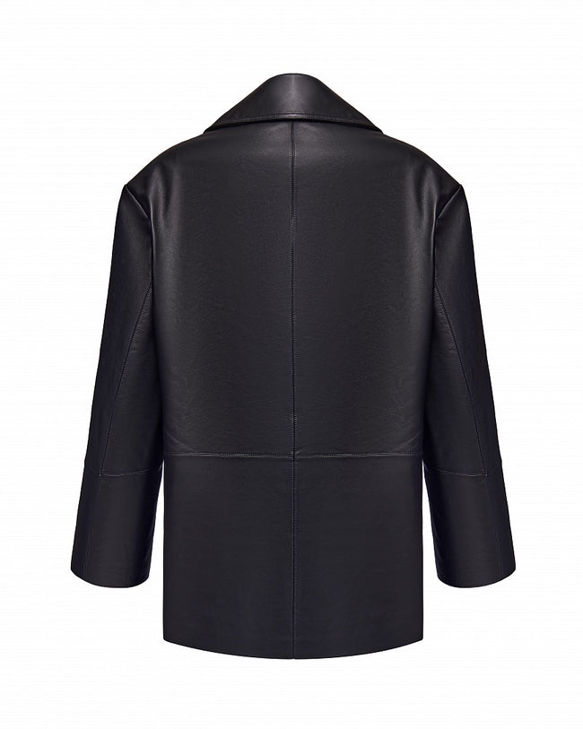 Arapkhanovi leather oversized jacket