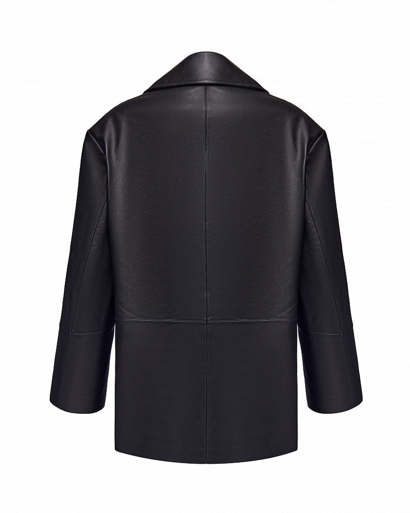 Arapkhanovi leather oversized jacket