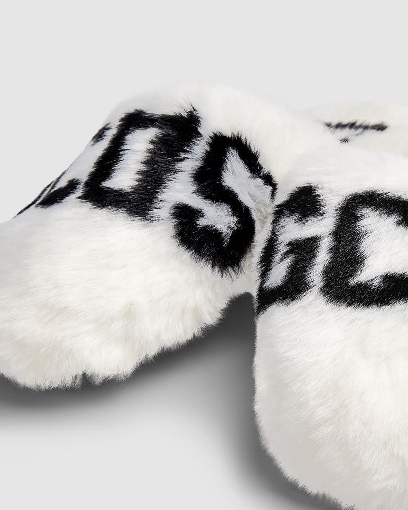 GCDS FUR LOGO SLIPPERS