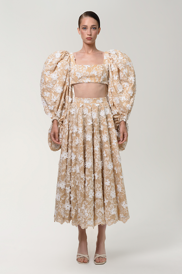 ANOUKI FLORAL FLARE SKIRT