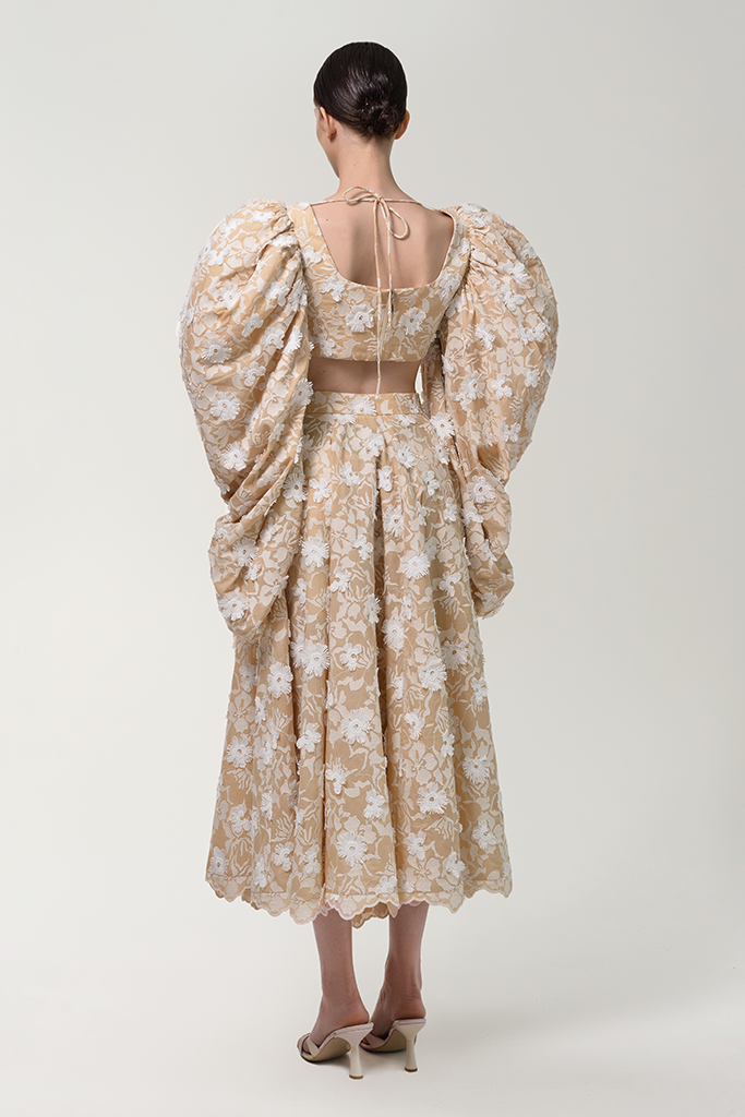 ANOUKI FLORAL FLARE SKIRT