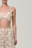 ANOUKI FLORAL BUSTIER WHITE PEARL DROPS