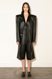 ANOUKI OVERSIZED BLACK VEHAN LEATHER BLAZER