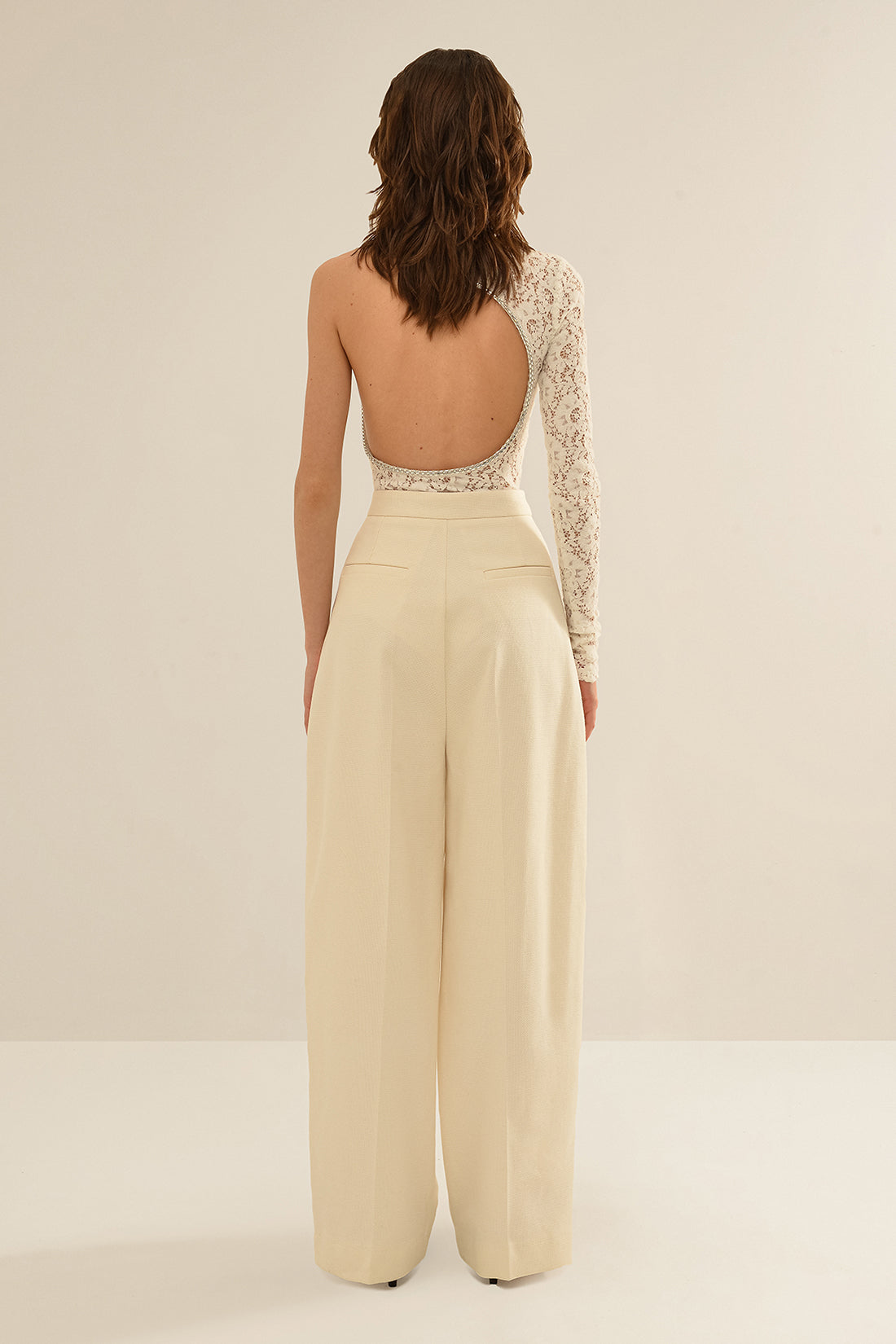 Anouki OFF WHITE COTTON TAILORED PANTS