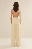 Anouki OFF WHITE COTTON TAILORED PANTS