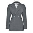 ANOUKI STRIPED GREY WOOL DOUBLE BREASTED BLAZER