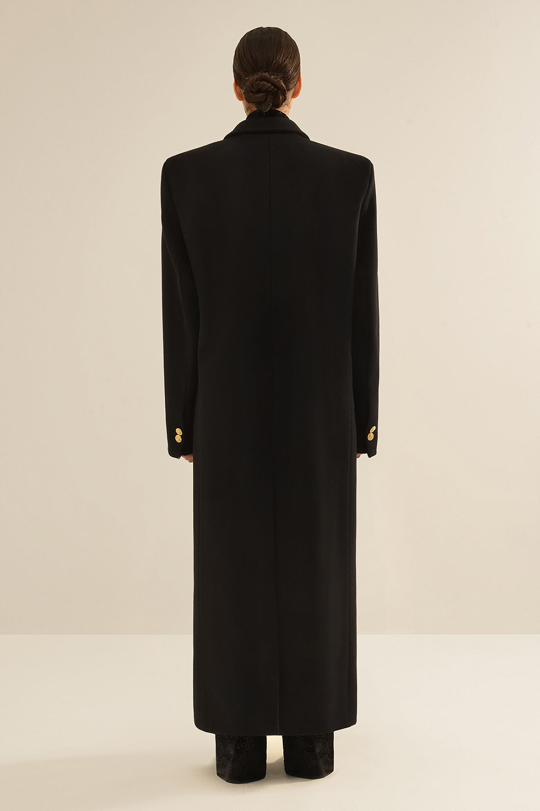 ANOUKI BLACK PRESSED WOOL MAN STYLE COAT