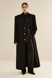 ANOUKI BLACK PRESSED WOOL MAN STYLE COAT