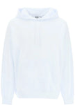 MSGM MAN'S OPTICAL WHITE COTTON SWEATSHIRT