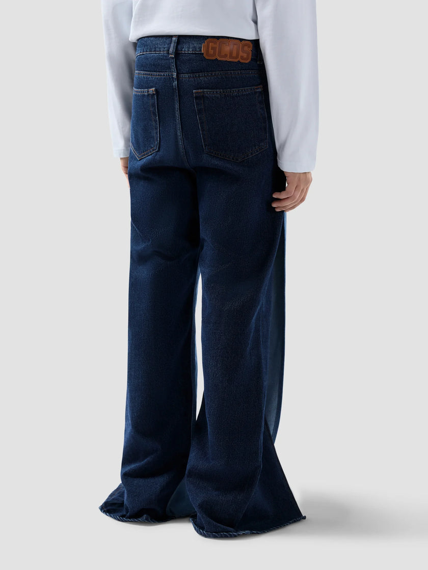 GCDS Denim Layered Loose Fit Trousers