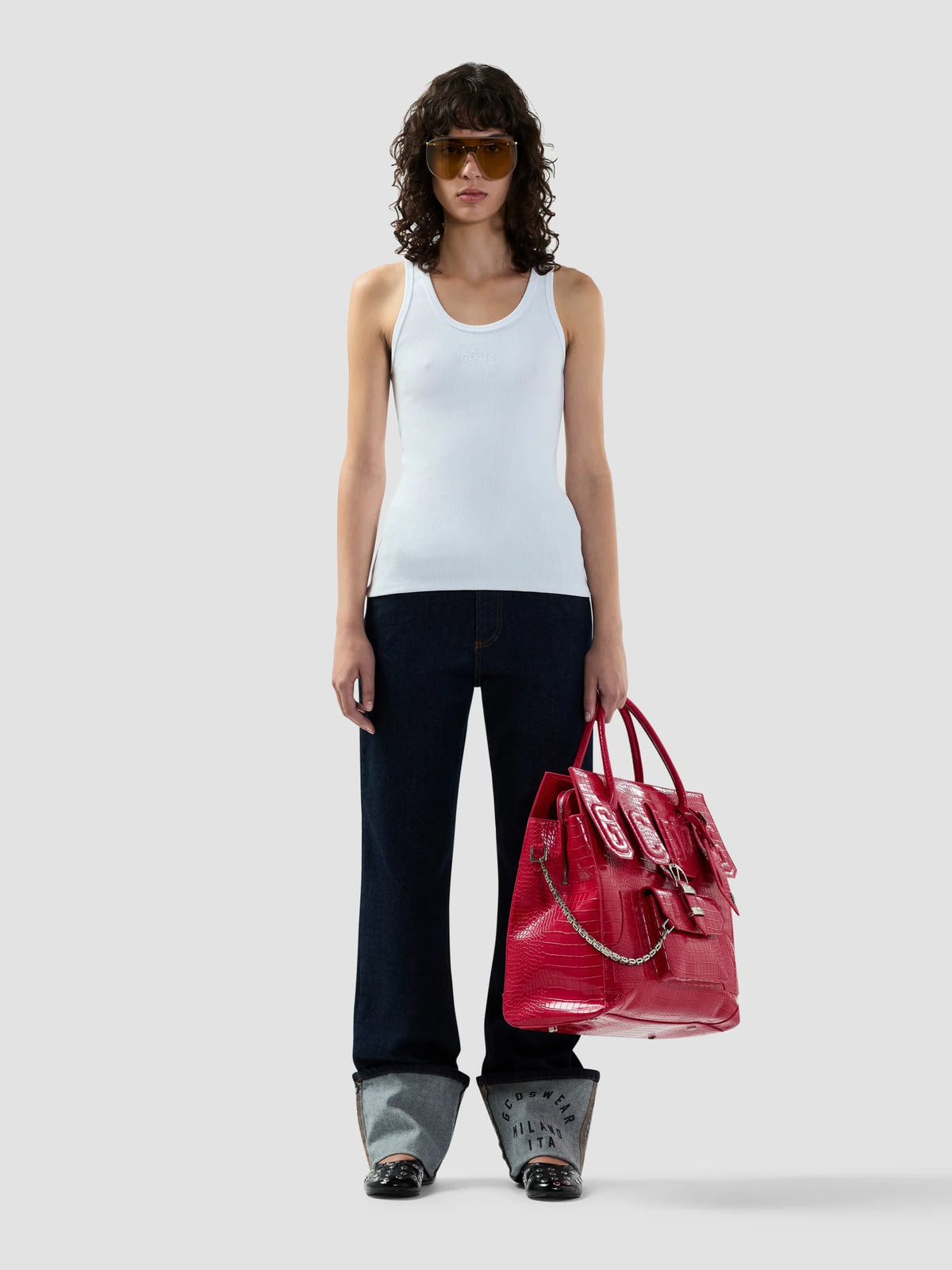 GCDS Logo Lounge Ribbed Tank Top