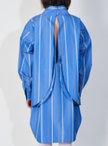 Back Open Stripe Shirts Dress