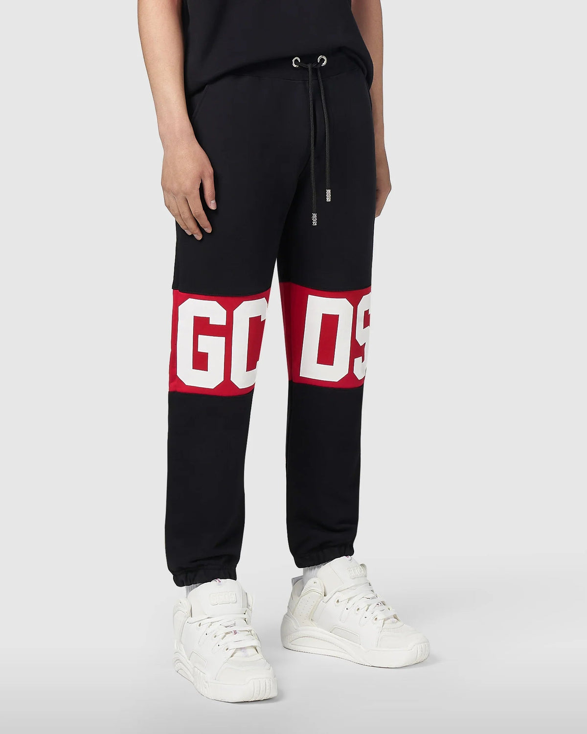 GCDS BAND LOGO REGULAR BLACK SWEATPANTS