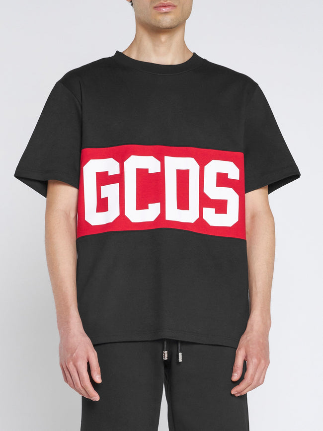 GCDS BAND LOGO REGULAR BLACK TEE
