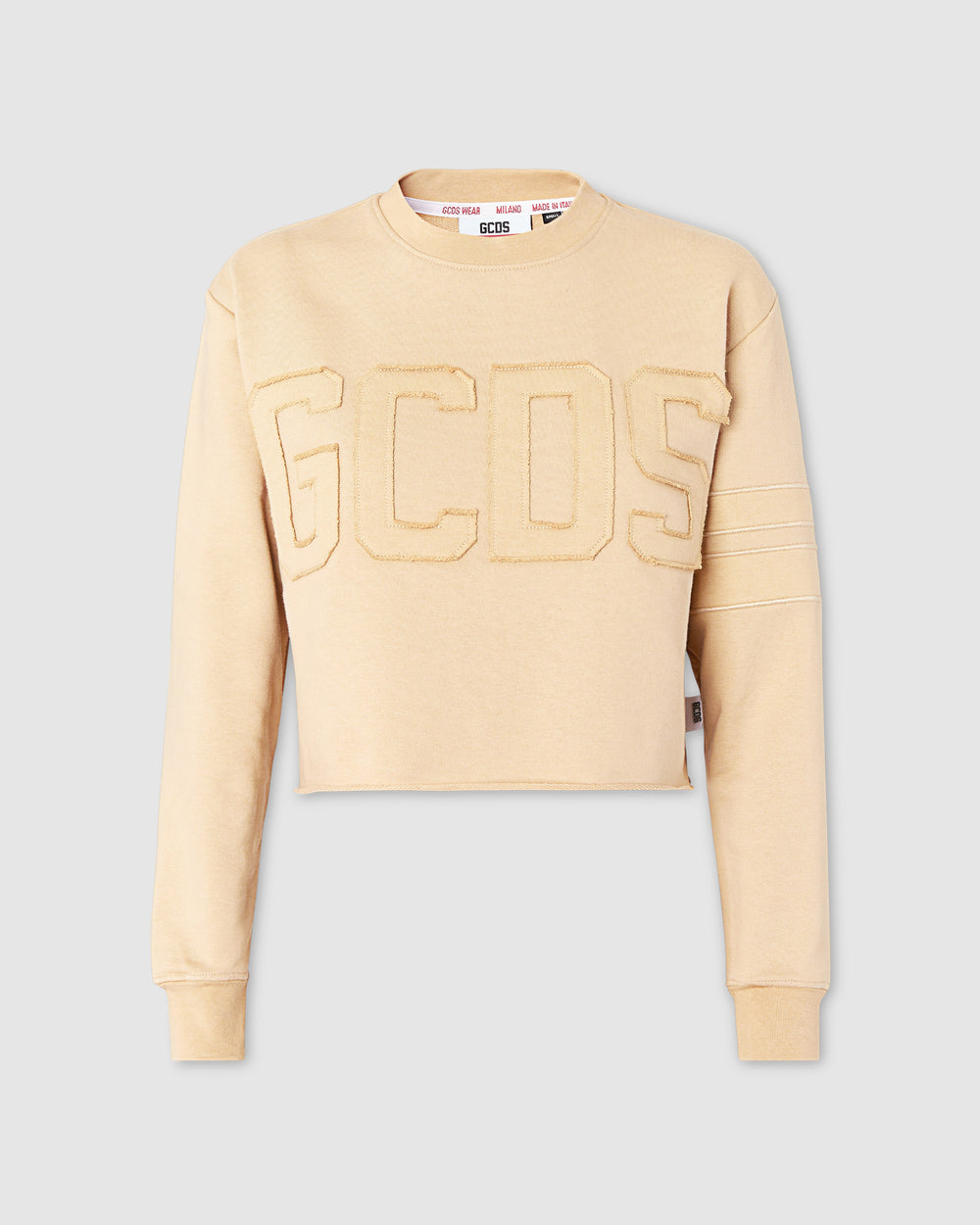GCDS BAND LOGO CROP SWEATSHIRT