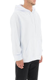 MSGM MAN'S OPTICAL WHITE COTTON SWEATSHIRT