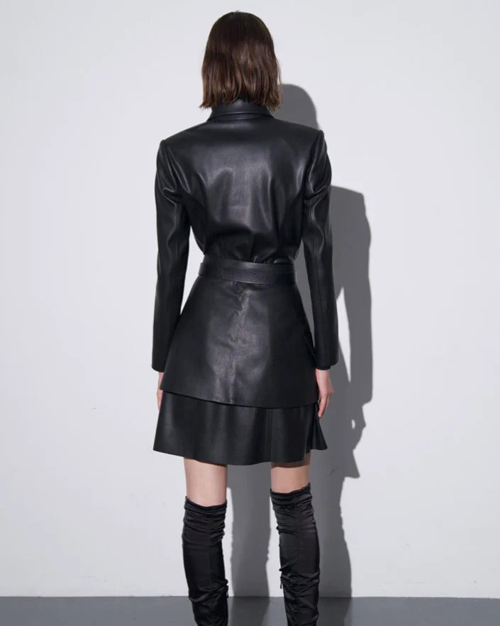 GUDU GUDO VEGAN LEATHER MINI SKIRT