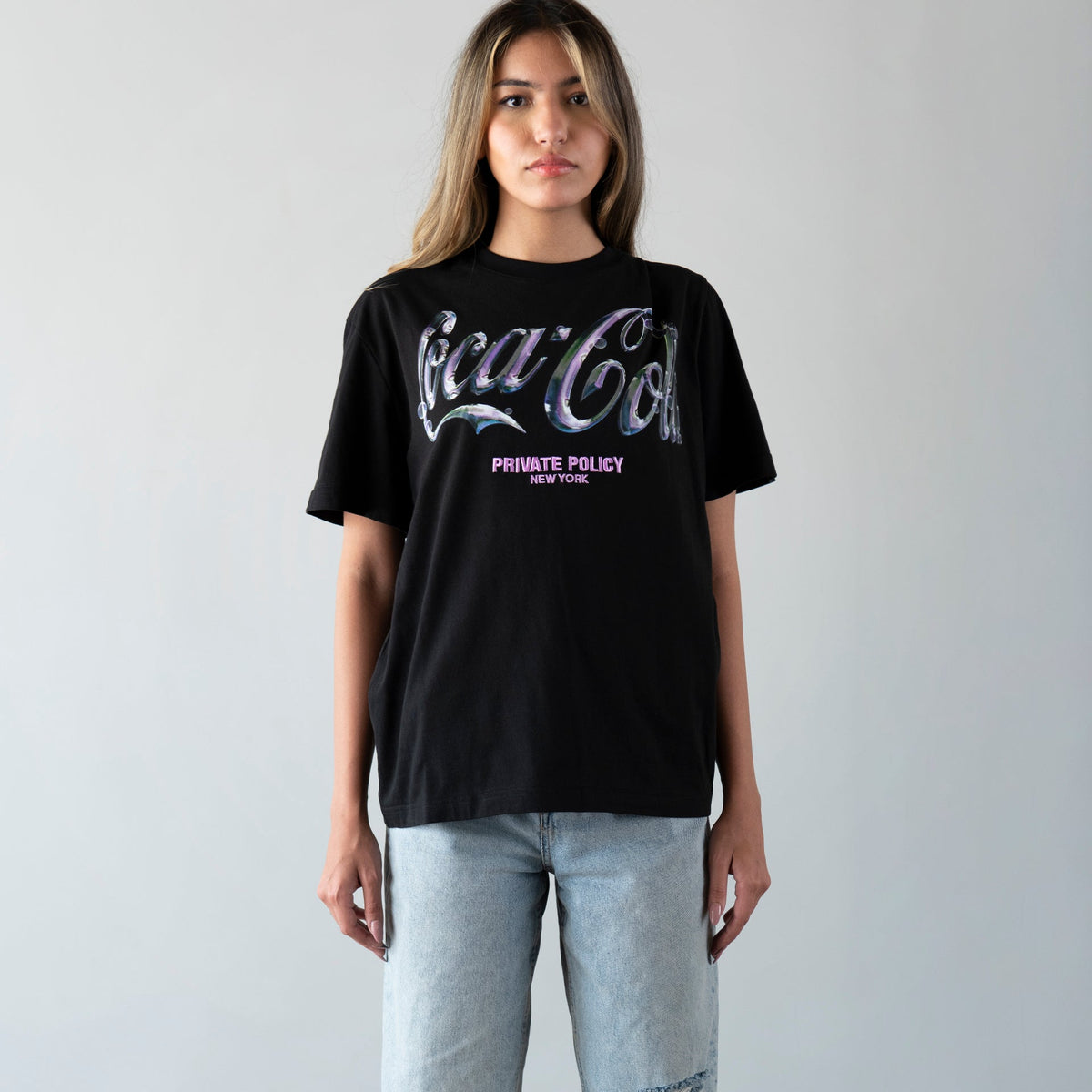 PRIVATE POLICY COCA COLA CHROME LOGO T-SHIRT