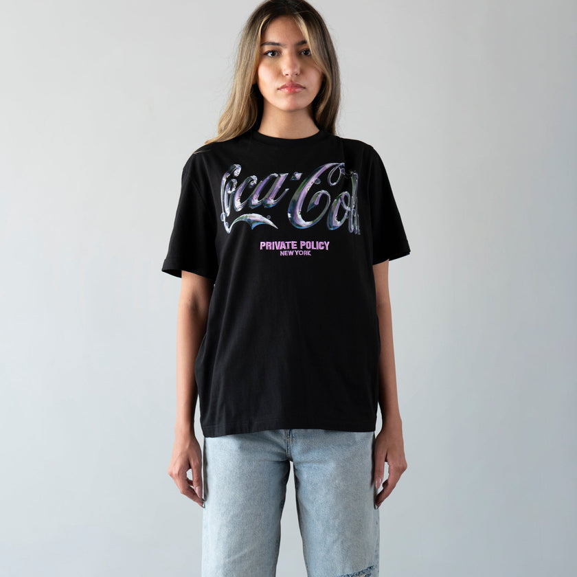 PRIVATE POLICY COCA COLA CHROME LOGO T-SHIRT