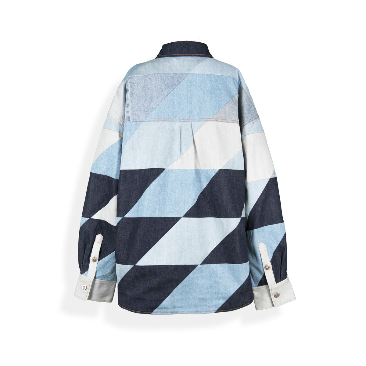 PRIVATE POLICY UPCYCLING PXL CHECKER DENIM SHIRT JACKET