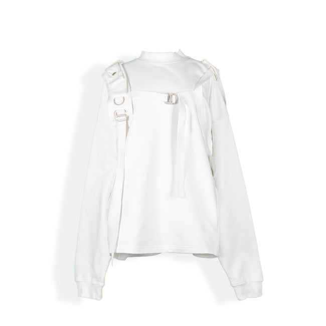 PRIVATE POLICY HARNESS SHOULDER STRAP SWEATSHIRT