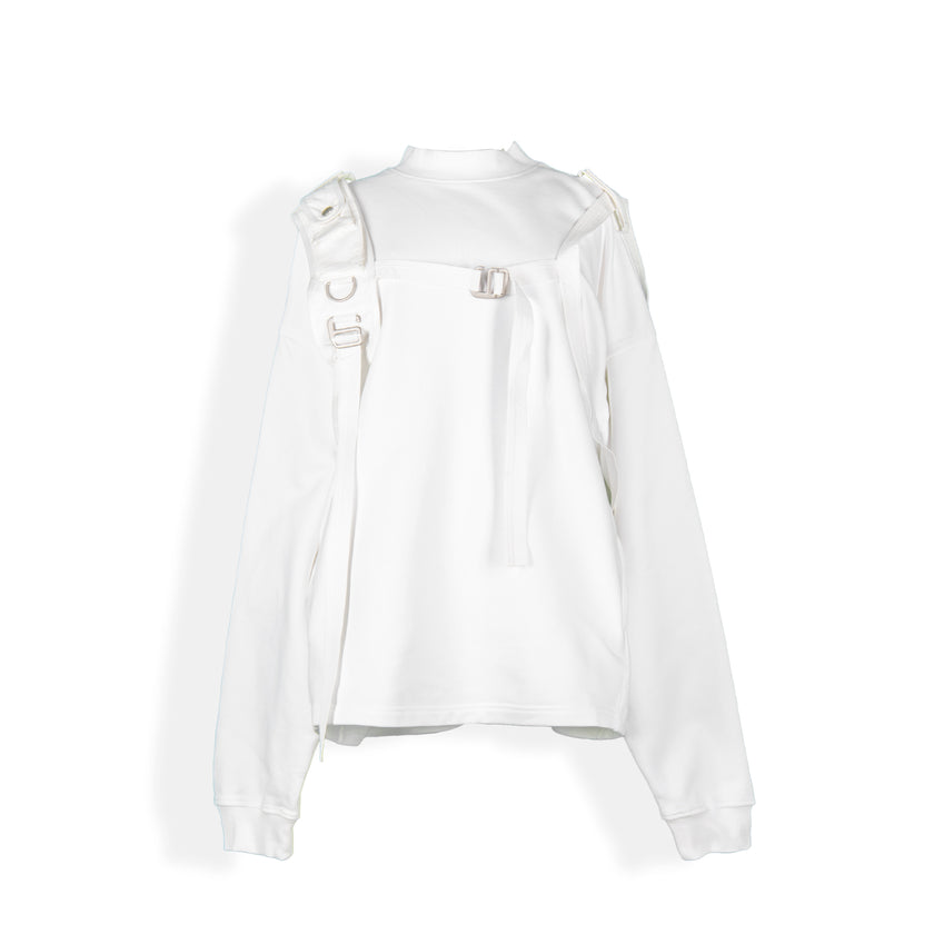 PRIVATE POLICY HARNESS SHOULDER STRAP SWEATSHIRT