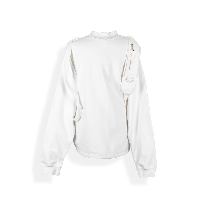 PRIVATE POLICY HARNESS SHOULDER STRAP SWEATSHIRT