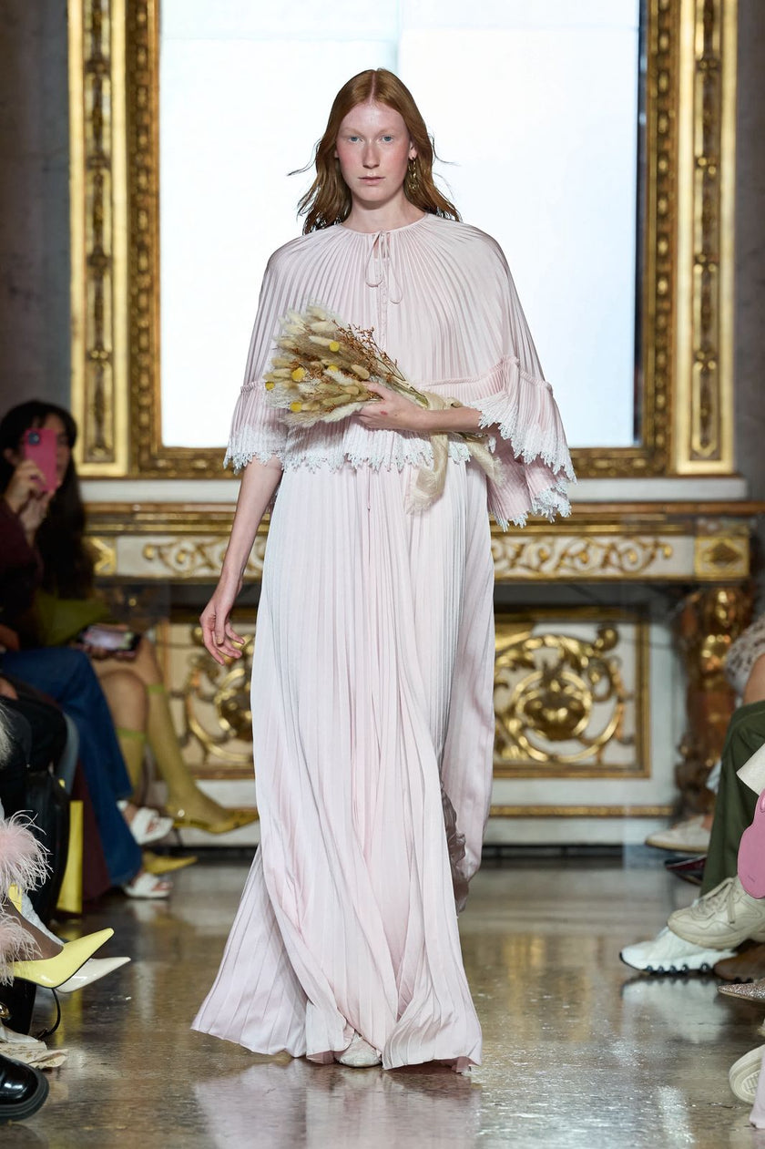 Sara Wong Pink hand-stitched dress