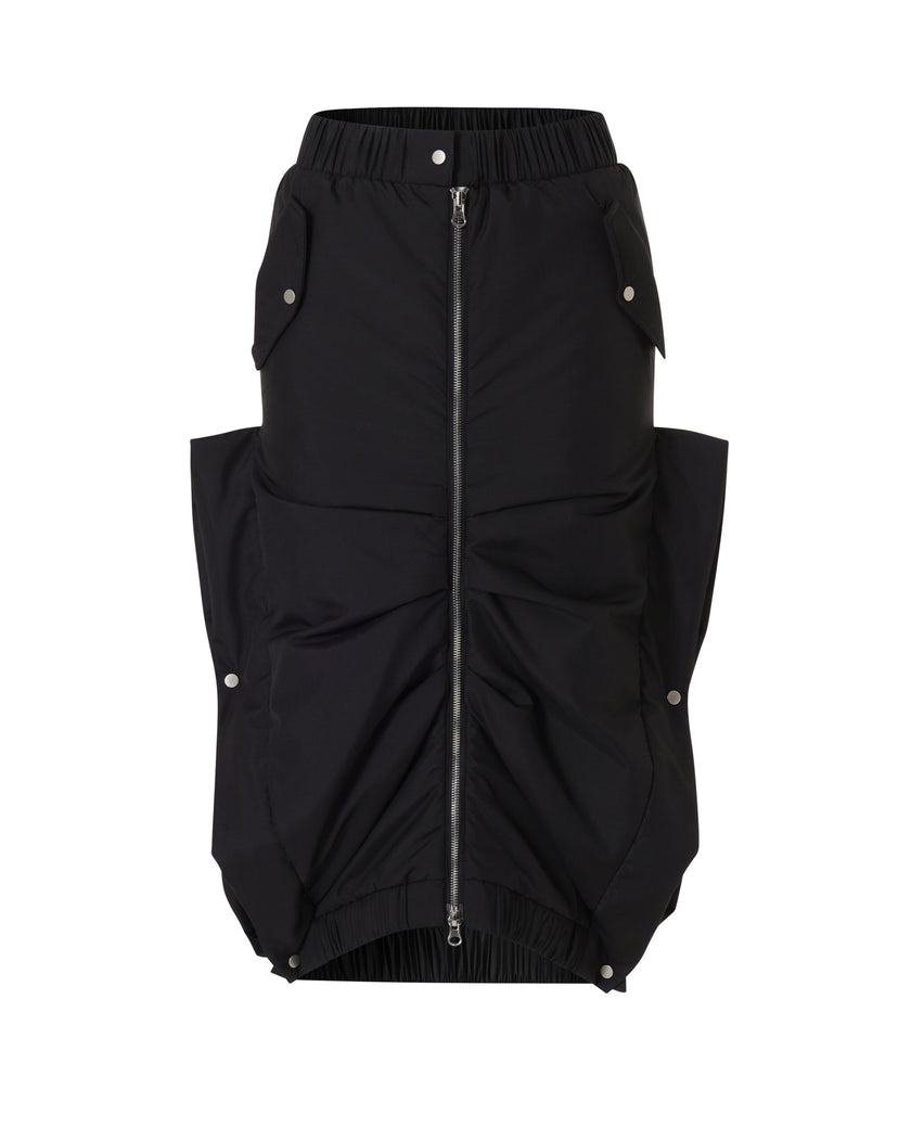 BESFXXK BLACK WAVY BOMBER SKIRTS