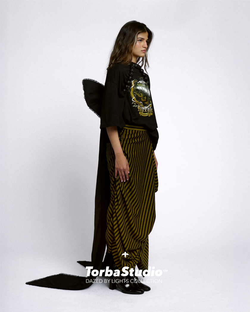 Torba Wrap striped skirt