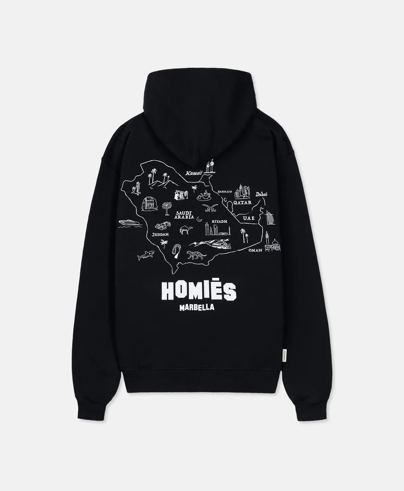 HOMIES MARBELLA MAPA HOODIE BLACK MIDDLE EAST