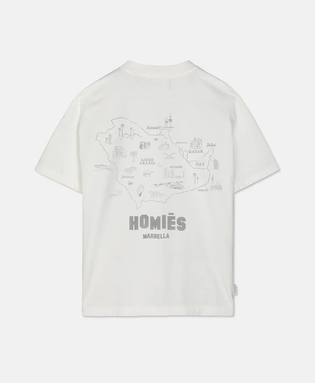 HOMIES MARBELLA MAPA T-SHIRT MIDDLE EAST VINTAGE WHITE