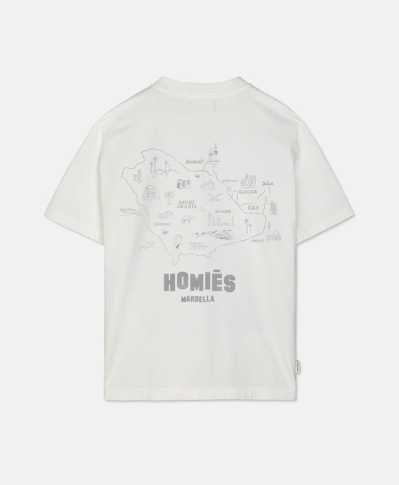 HOMIES MARBELLA MAPA T-SHIRT MIDDLE EAST VINTAGE WHITE