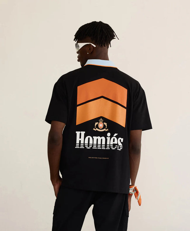 HOMIES MARBELLA CHEVRON T-SHIRT BLACK ORANGE