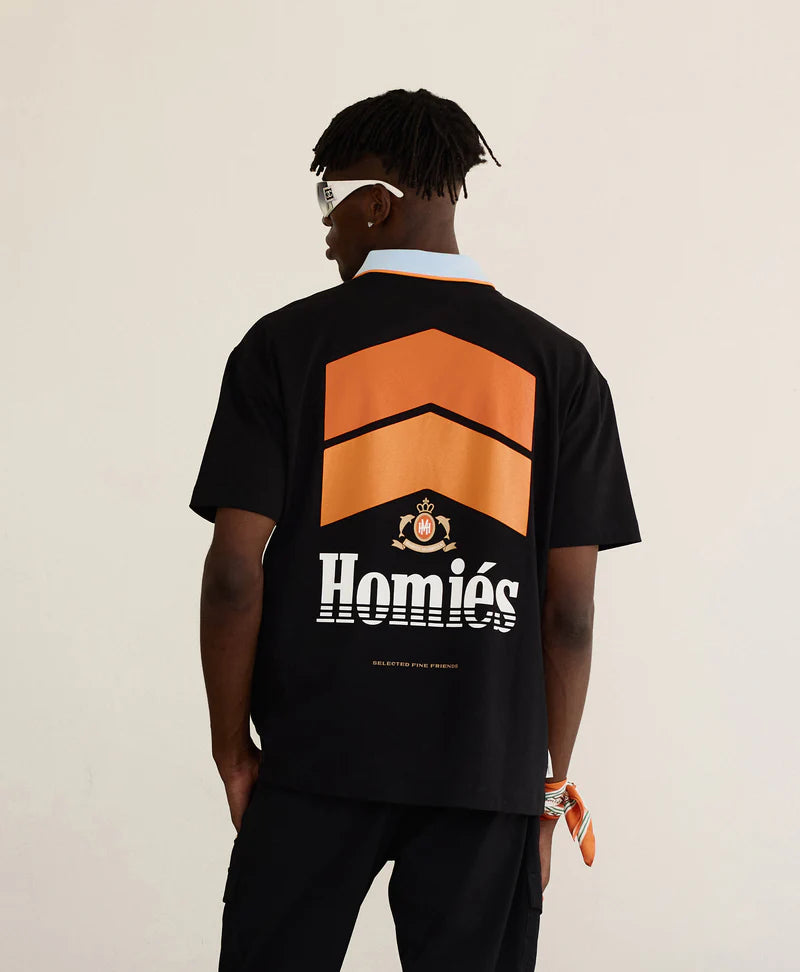 HOMIES MARBELLA CHEVRON T-SHIRT BLACK ORANGE