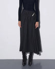 GUDO ASYMMETRIC MIDI SKIRT