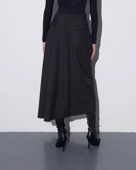 GUDU GUDO ASYMMETRIC MIDI SKIRT