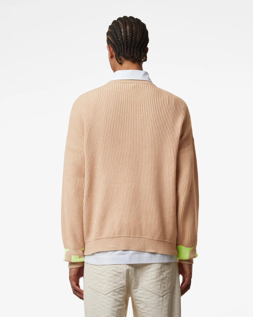 GCDS LIGHT BROWN LOW BAND SWEATER