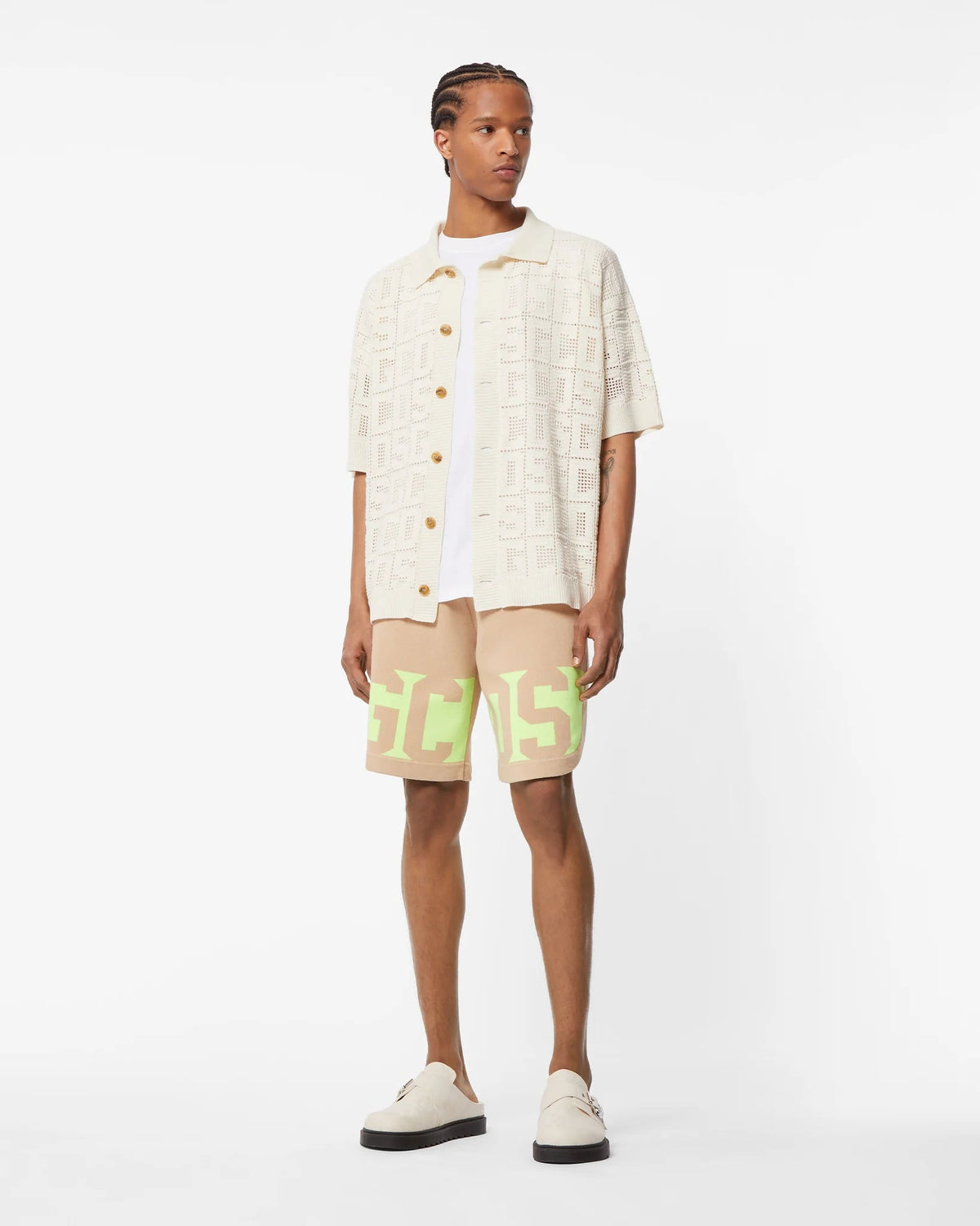 GCDS LIGHT BROWN LOW BAND BERMUDA