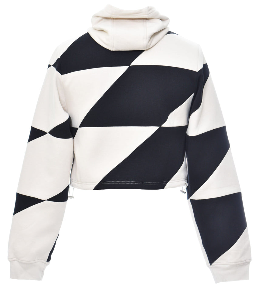 PRIVATE POLICY BLACK AND WHITE PXL CHECKER PIECING CROP JACKET