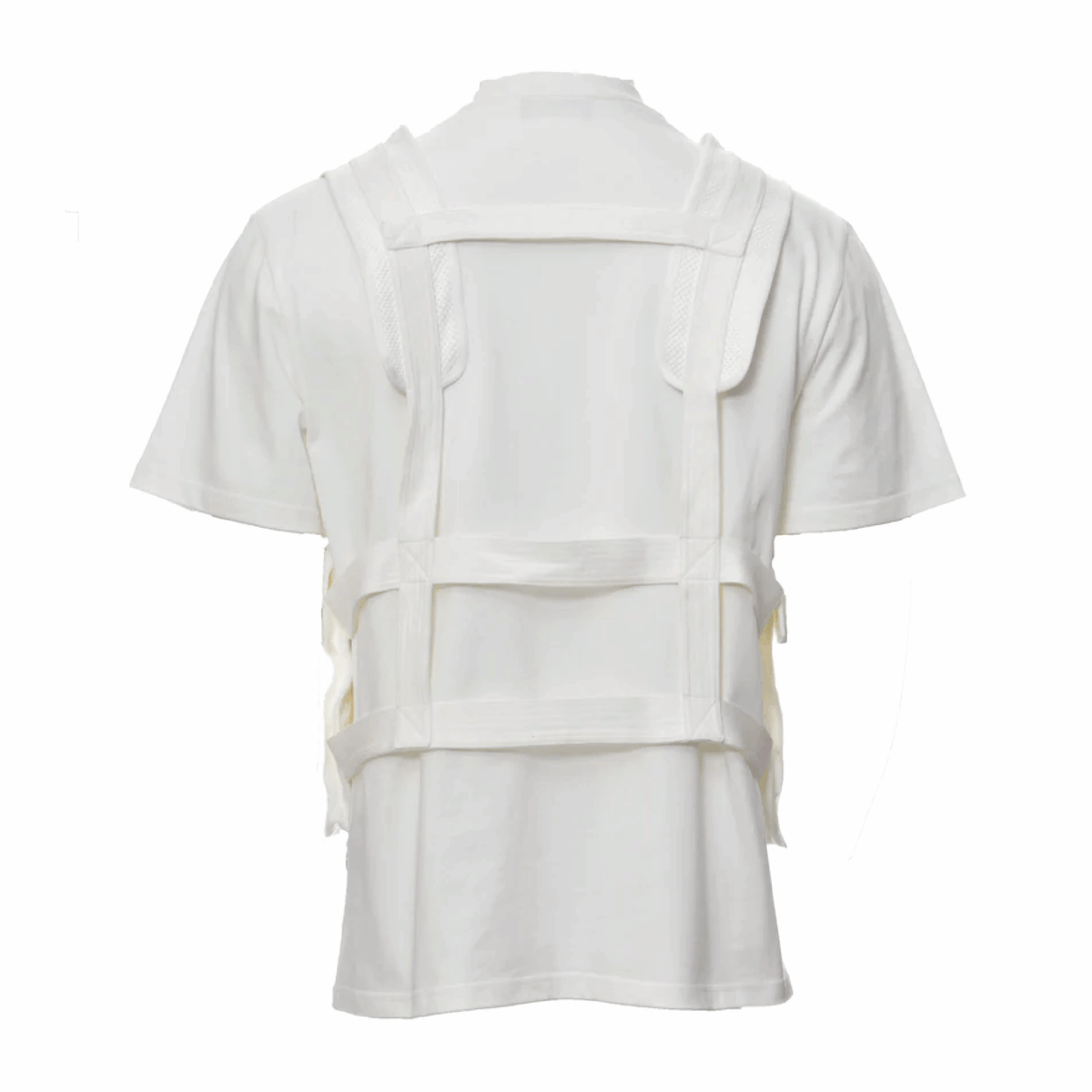 PRIVATE POLICY MESH POCKETS WHITE HARNESS T-SHIRT