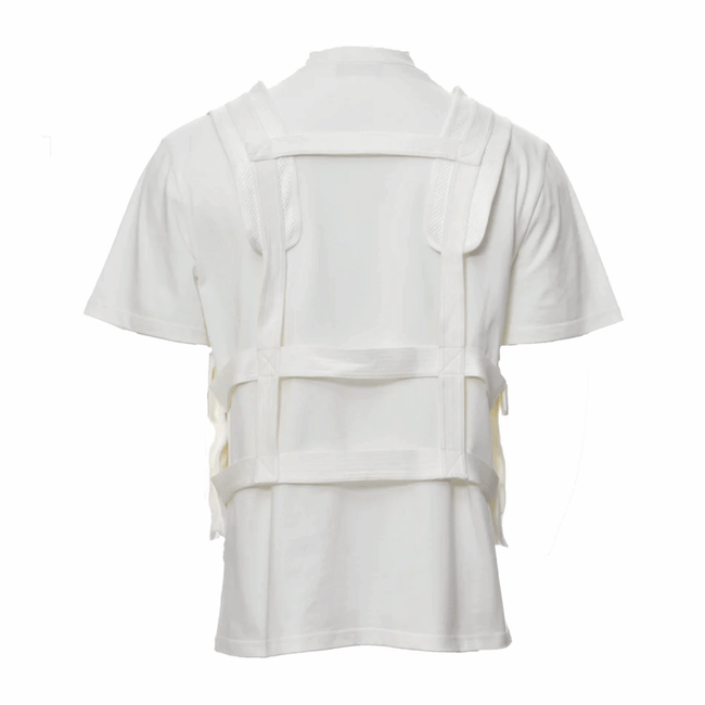 PRIVATE POLICY MESH POCKETS WHITE HARNESS T-SHIRT