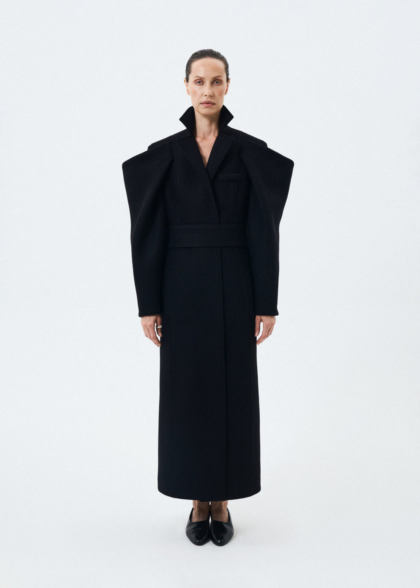 Eternal Coat with an architectural silhouette
