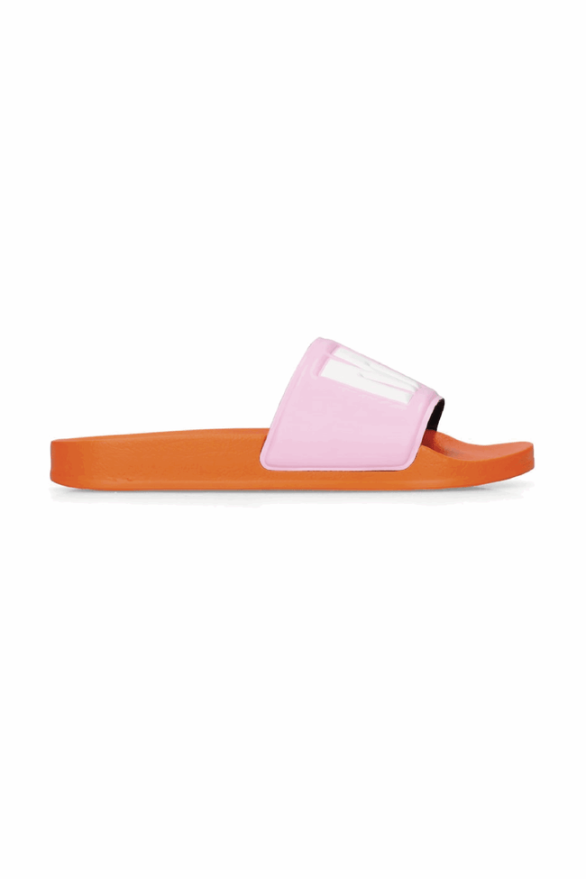 MSGM WOMAN'S ORANGE AND PINK SLIDE