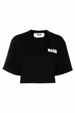 MSGM Logo-print cropped T-shirt
