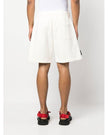 MSGM MAN'S COTTON CREAM SHORTS