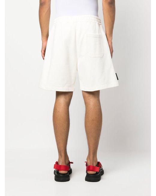 MSGM MAN'S COTTON CREAM SHORTS