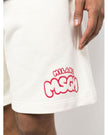 MSGM MAN'S COTTON CREAM SHORTS