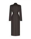 Arapkhanova Square shoulder fitted coat brown